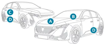 Peugeot 308: Éléments d'identification