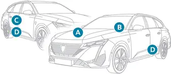 Peugeot 308: Éléments d'identification