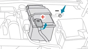 Peugeot 308: Accès à la batterie