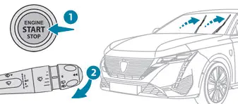 Peugeot 308: Avant démontage d'un balai avant