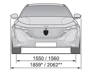 Peugeot 308: Dimensions (en mm)